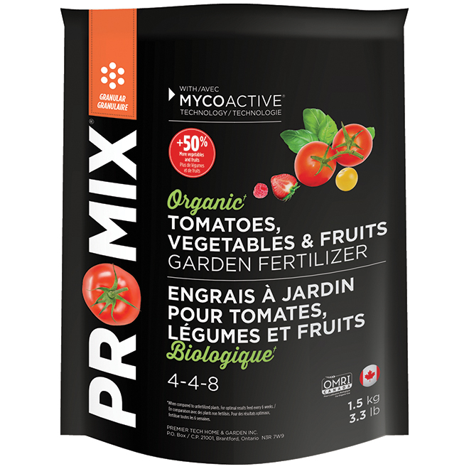 Engrais à jardin pour Tomates, Légumes et Fruits - Pro-Mix 1.5 kg