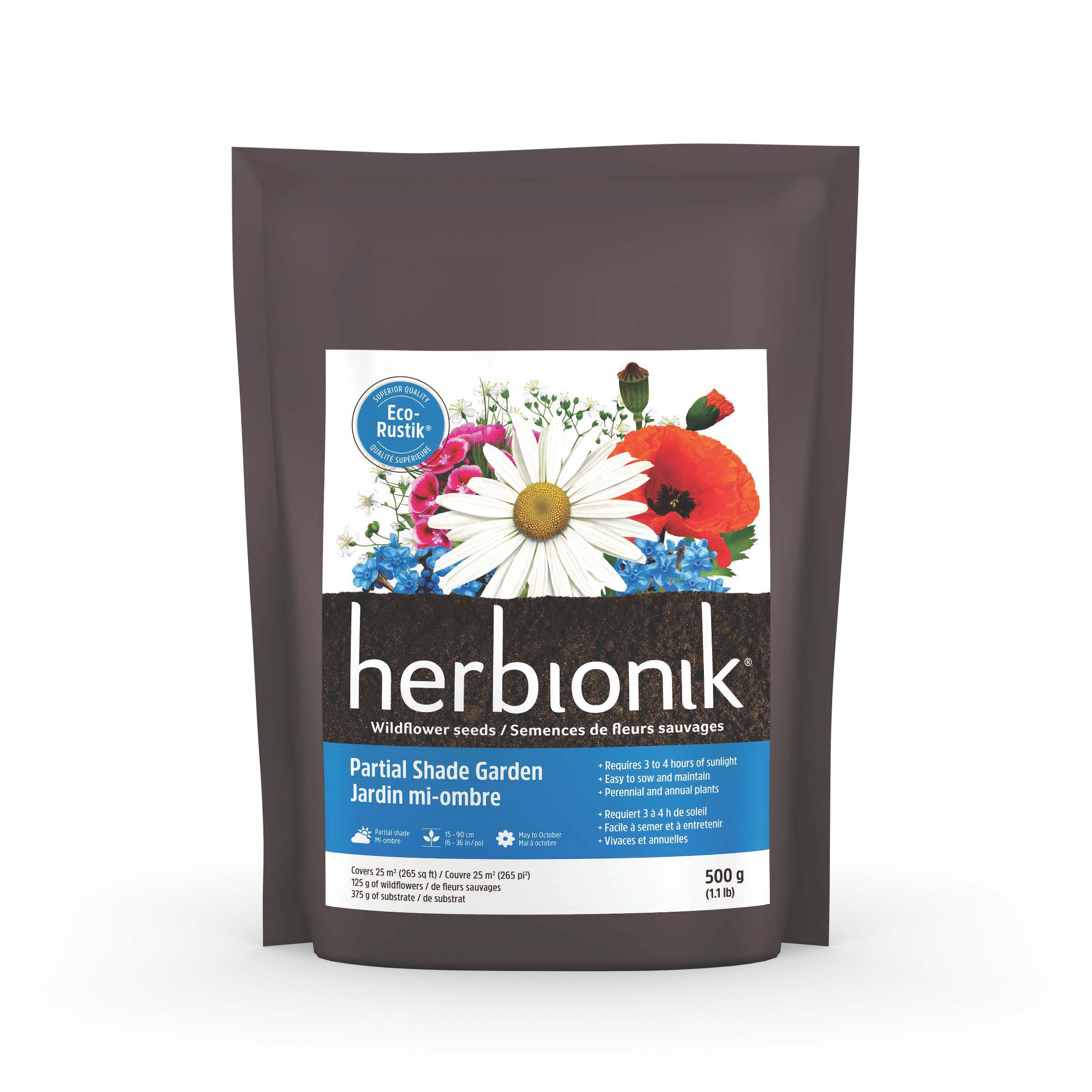Semences de fleurs sauvages - Jardin mi-ombre - Herbionik 175 g